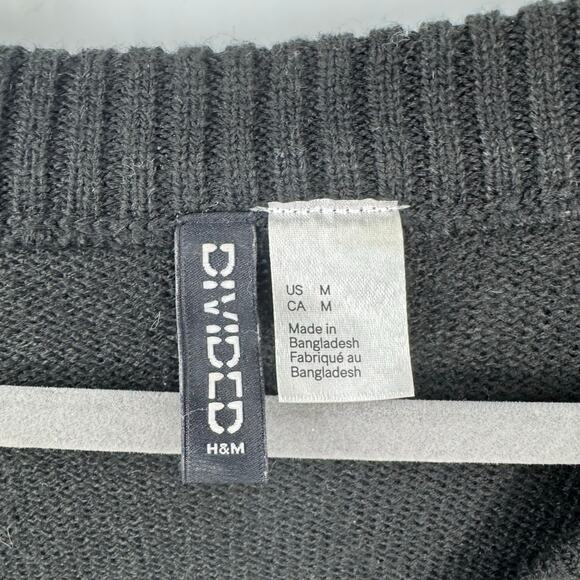 Divided H&M Cropped Cardigan Sweater M Black Dark Academia Whimsigoth Witchy - Picture 5 of 7